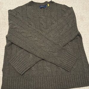 Ralph Lauren Olive Green Cable Knit Sweater